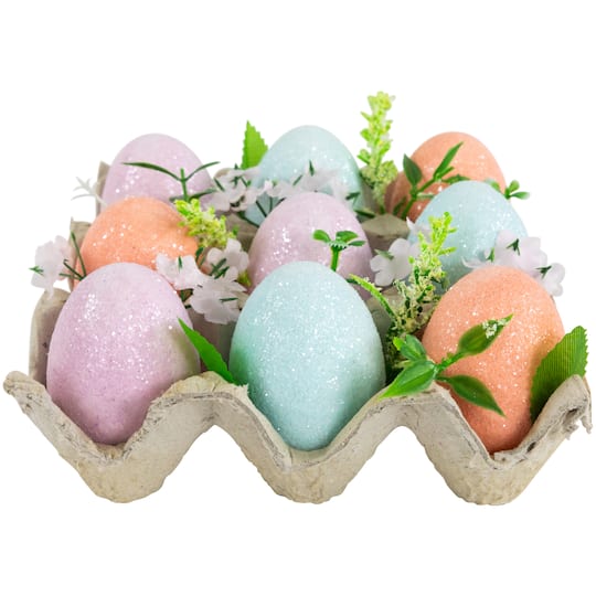 6.25" Pastel Easter Eggs with Carton Decoration By Northlight | 2.75" x 6.25" x 6.25" | Michaels®